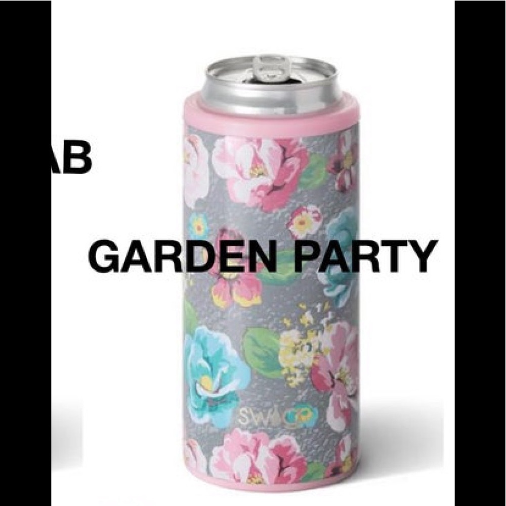Swig garden party slim can cooler. 12 ounce